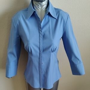 Express Women's Sky Blue Button-Down Shirt